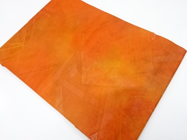 未使用品　幾何学模様織り出し　名古屋帯